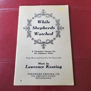 While Shepherds Watched Vintage 1940 Sheet Music Songbook Christmas Keating Yale